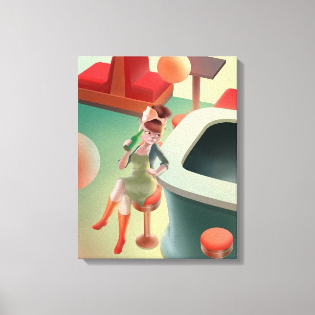 Miss Meow – Late Night Bar Series Canvas Print (Front)