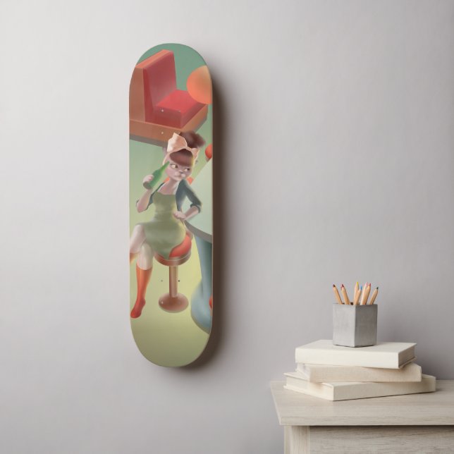 Miss Meow – Late Night Bar Series Skateboard (Wall Art)