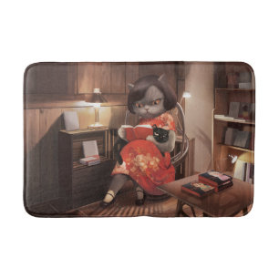 Miss Meow – Vintage Cat Reading Time Bath Mat