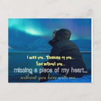 Miss Missing Sad Lonely Heart Broken Postcard