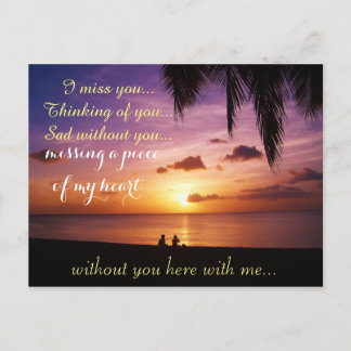 Miss Missing Sad Lonely Heart Broken Postcard
