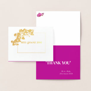 Miss Mrs. Pageant Orchid Foil Custom Thank You Card