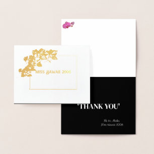 Miss Mrs. Pageant Orchid Foil Custom Thank You  Foil Card