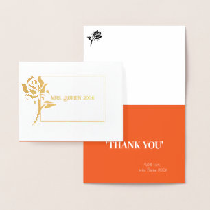 Miss Mrs. Pageant Rose Foil Custom Thank You  Card