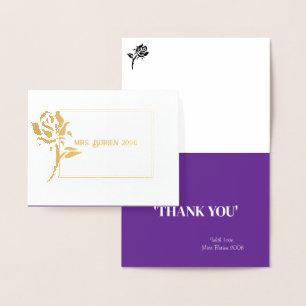 Miss Mrs. Pageant Rose Foil Custom Thank You Card