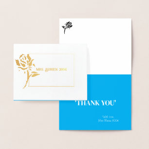 Miss Mrs. Pageant Rose Foil Custom Thank You  Foil Card
