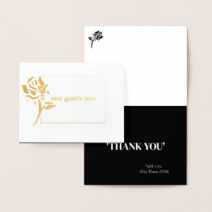 Miss Mrs. Pageant Rose Foil Custom Thank You  Foil Card
