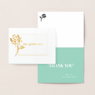 Miss Mrs. Pageant Rose Foil Custom Thank You Foil Card