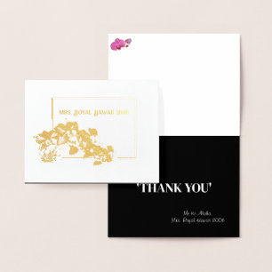 Miss Mrs. Royal USA Crown Orchid Foil Thank You Foil Card