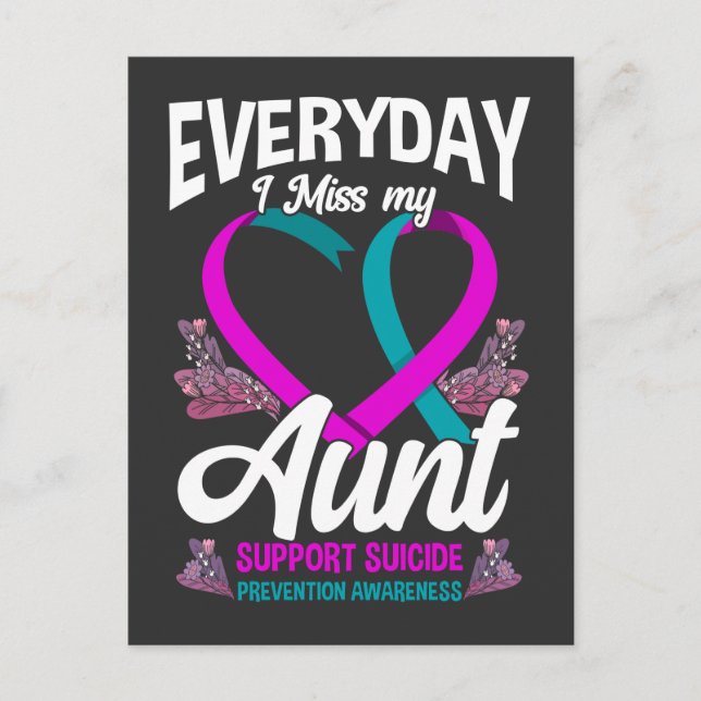 Miss My Aunt Family Suicide Prevention Awareness Postcard (Front)
