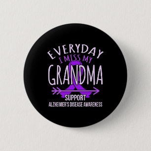 Miss My Grandma Alzheimer's Disease Awareness Ribb 6 Cm Round Badge