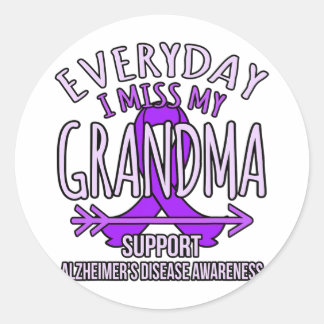 Miss My Grandma Heimerheimer's Disease Awareness R Classic Round Sticker