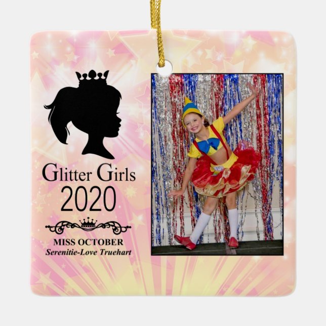 Miss October 2020 Christmas Tree Ceramic Ornament (Front)