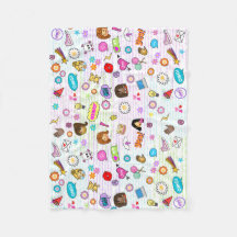 Miss Oji's Fleece blanket in White