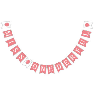 Miss Onederful 1st Birthday Balloon Kids Pink Bunting