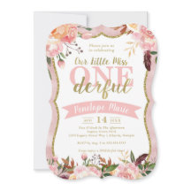 Miss ONEderful Birthday Party Invitation