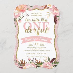 Miss ONEderful Birthday Party Invitation