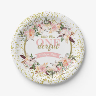 Miss ONEderful Birthday Plates
