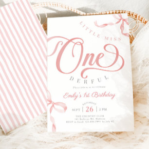Miss Onederful Blush Pink 1st Birthday Invitation