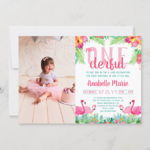 Miss ONEderful First Birthday Luau Invitation