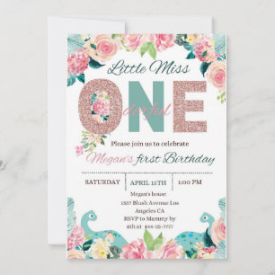 Miss Onederful Invitation Birthday Party template 