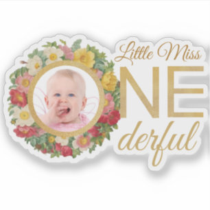 Miss Onederful Photo in Rose Wreath First Birthday