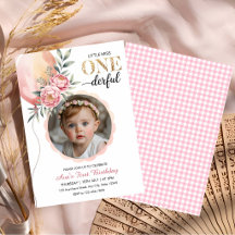 Miss Onederful Pink Balloon First Birthday Photo