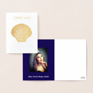 Miss Pageant Custom Photo SeashellsThank You Foil Card
