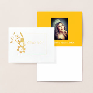 Miss Pageant Photo Daffodil Thank You Foil Card