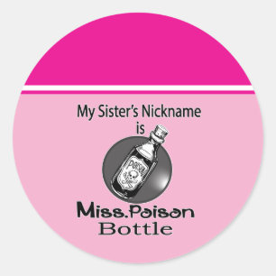Miss. Poison Bottle By Chennai Indipup Classic Round Sticker