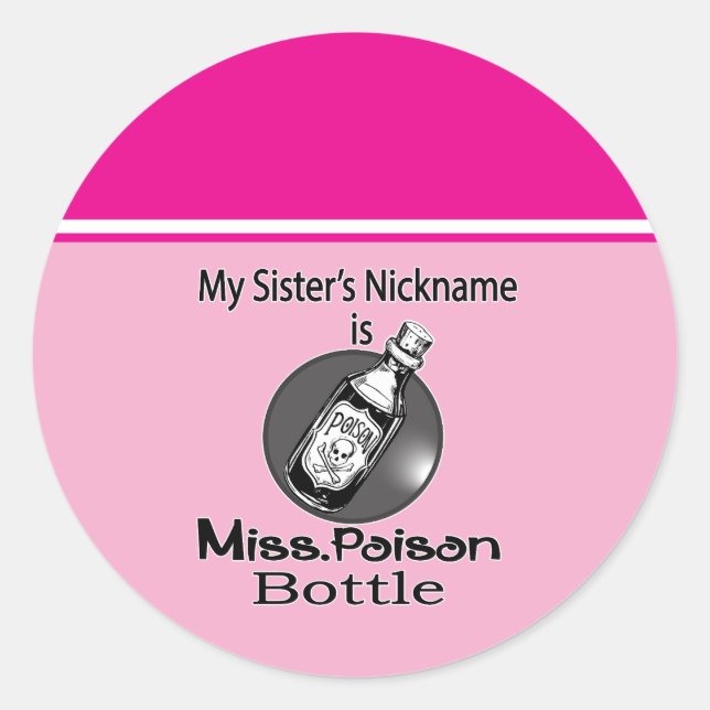 Miss. Poison Bottle By Chennai Indipup Classic Round Sticker (Front)