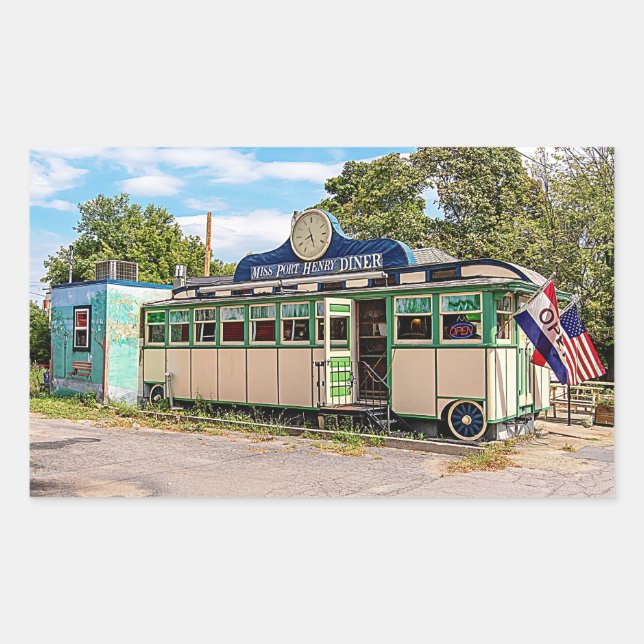 Miss Port Henry Diner, Port Henry, New York Rectangular Sticker (Front)