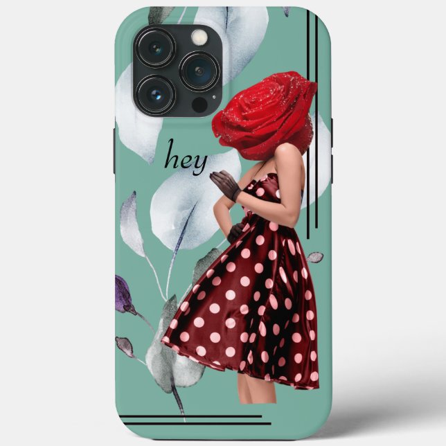 Miss Rose Cool Collage Pop Art Feminine Floral Case-Mate iPhone Case (Back)
