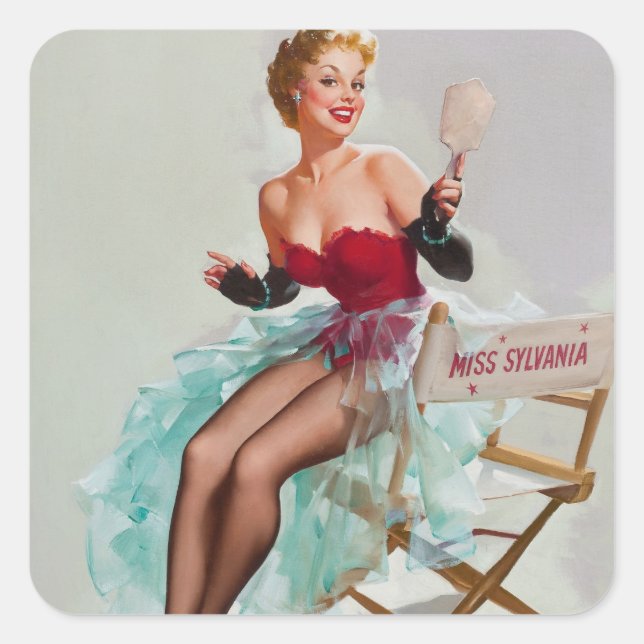 Miss Sylvania Pin-Up Girl Square Sticker (Front)