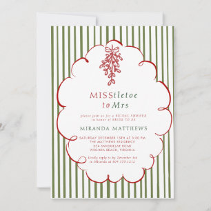 Miss-tletoe to Mrs. Christmas Bridal Shower Invitation