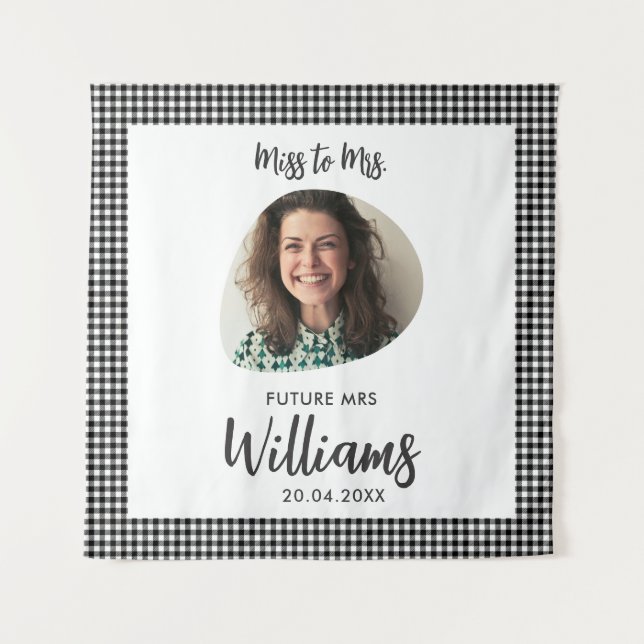Miss to Mrs Banner Boho Bridal Shower Tapestry (Front)