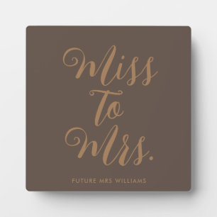 Miss to Mrs Banner Modern Bridal Shower Prop Plaque