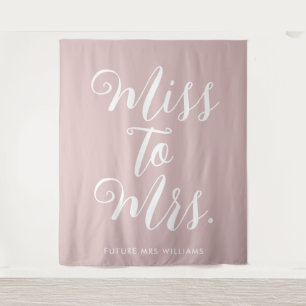 Miss to Mrs Banner Modern Bridal Shower Prop Tapestry