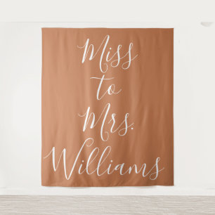Miss to Mrs Banner Shower Backdrop Terracotta Tapestry