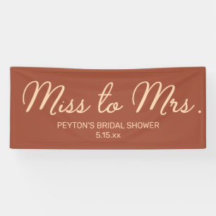 Miss to Mrs. Blush Terracotta Bridal Shower Name B Banner