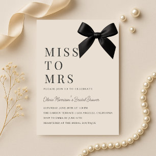 Miss to Mrs Bow Bridal Shower Invitation
