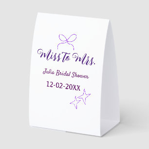 Miss to Mrs bow stars bridal shower stylish purple