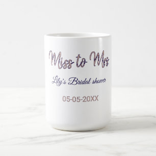 Miss to Mrs bridal shower add name date year bow Coffee Mug