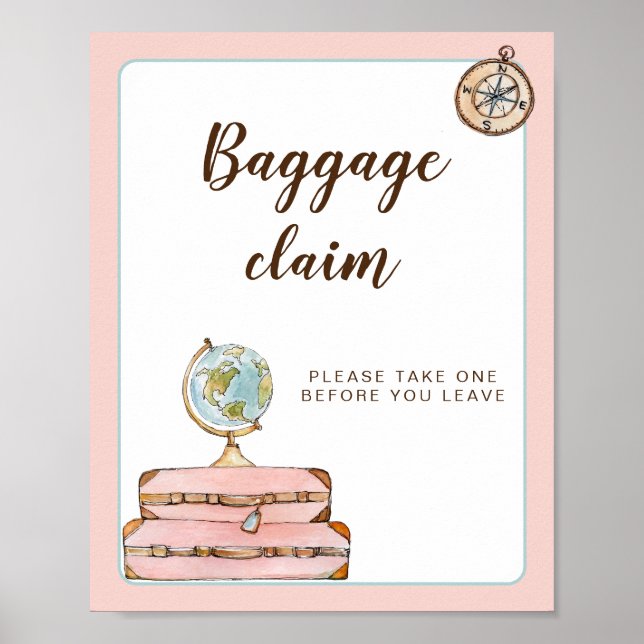 Miss to Mrs Bridal Shower Baggage claim Sign (Front)