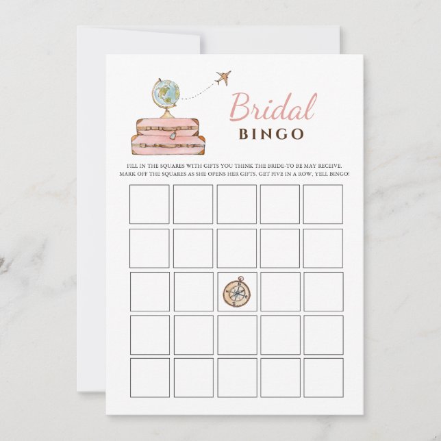 Miss to Mrs Bridal Shower Bingo Game  Invitation (Front)