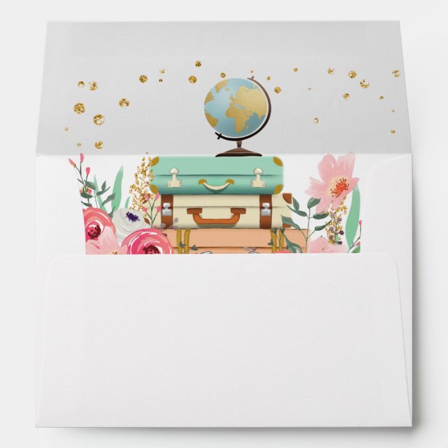 Miss to Mrs Bridal shower Envelope Travel Floral (Back (Bottom))