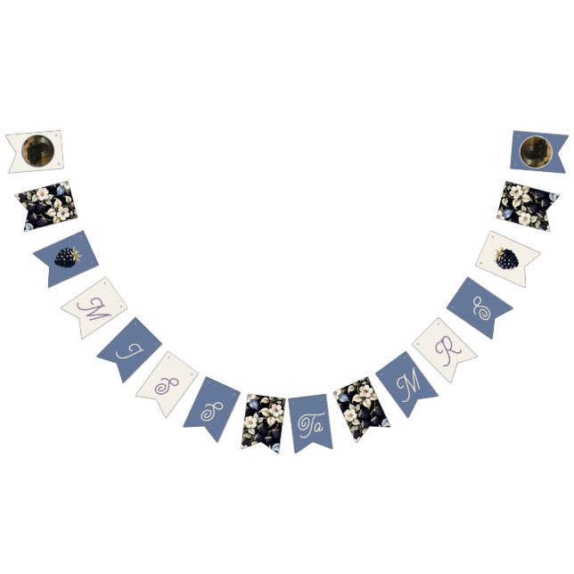 Miss to Mrs. Bridal Shower Floral Blackberry Bunting (All)