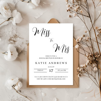 Miss to Mrs Bridal Shower Invitation