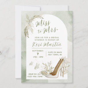 Miss to Mrs. Bridal Shower Invitation