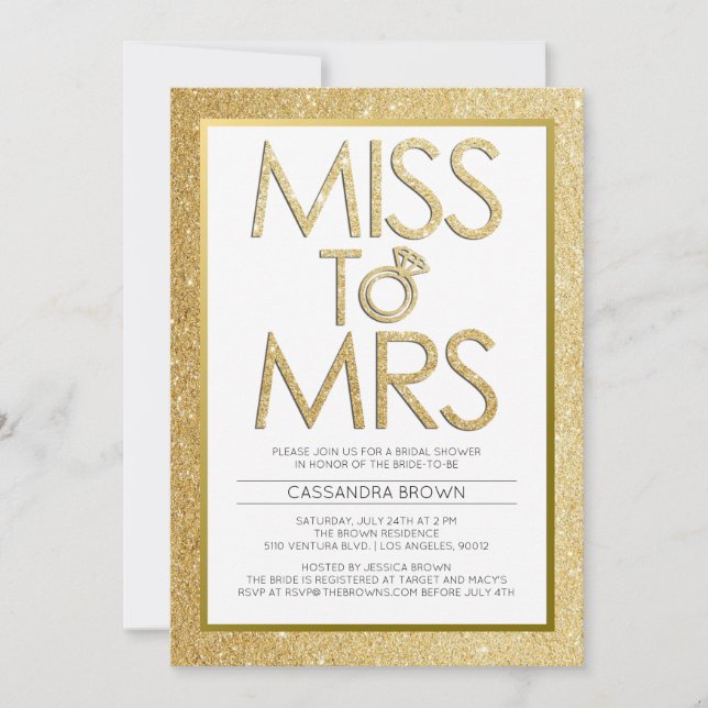 Miss to Mrs - Bridal Shower Invitation (Front)